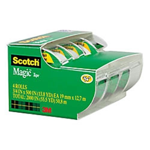 Scotch magic tape in dispensers - two 4 packs - 8 rolls - 3/4&#034; x 300&#034; each - new for sale