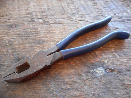 Nice High Leverage Klein Electrician Wire Cable Cutting 9.5&#034; Side Cutters Pliers