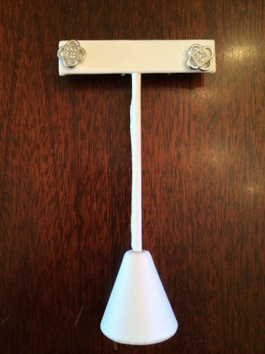 T-Bar Earring Stand Small White Faux Leather