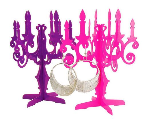 Unique Metal Chandelier Candelabra Stand Ring and Earring Jewelry Holder AU Ship
