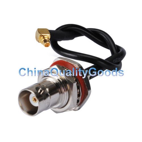 cable assembly BNC jack bulkhead to MMCX plug RA pigtail cable RG174 15cm