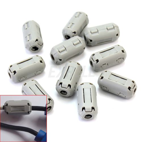 10 Pcs Grey Clip-on RFI EMI Core Filter Snap Around Ferrite For 5mm Cable