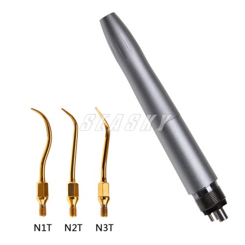 Dental ultrasonic air scaler handpiece 4h w/ scaling hygienist tips nsk type for sale