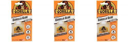 Gorilla glue white 237j 2 oz bottle, dries white and 2 times faster-3-pack for sale