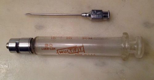 Glass Syringe Multi Fit B-D Luer Lok Vintage Made in USA