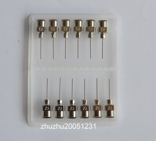 12pcs blunt stainless steel dispensing syringe needle tips 1/2&#034;  23gauge for sale