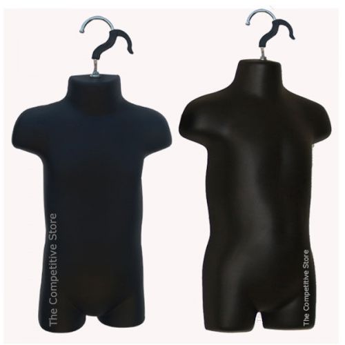 Toddler &amp; infant black mannequin forms set use with boys &amp; girls clothing 9mo-4t for sale
