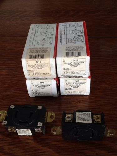 6 Each Pass &amp; Seymour 7410 Turnlok Receptacle 20A 3PHY 120/208VAC *NEW IN A BOX*