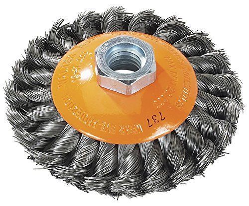 Walter Surface Technologies 13H604 Saucer-Cup Knot-Twisted Wire Brush  Threaded