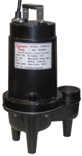 Champion Pump CPW5-12 .5 or 1/2 HP up to 109 GPM with 25 foot head
