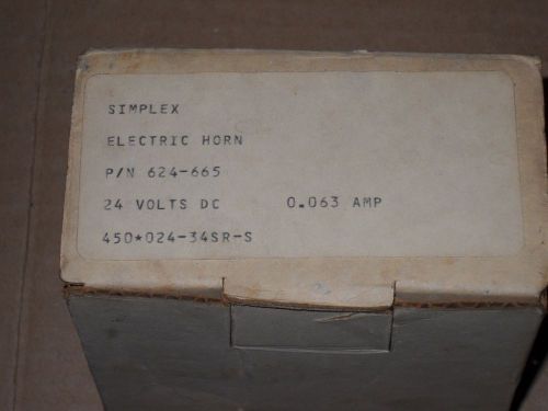 SIMPLEX 2901-9806 NEW IN BOX 24 VOLT DC .063A ELECTRIC HORN