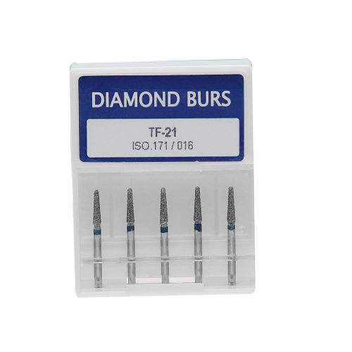 10 boxes dental diamond burs tapered flat end fg1.6mm  high speed tf-21 for sale
