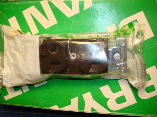 8 BRYANT CR20-B BROWN COMMERCIAL DUPLEX RECEPTACLE 2 POLE 20A