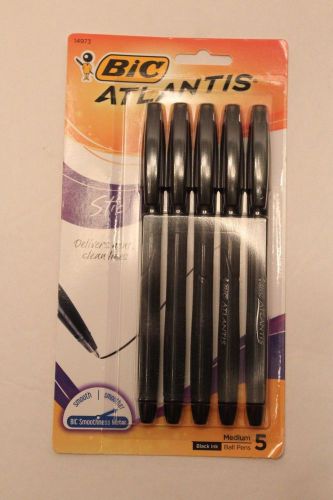 Bic Atlantis Black Stick Pen - 5 Pk