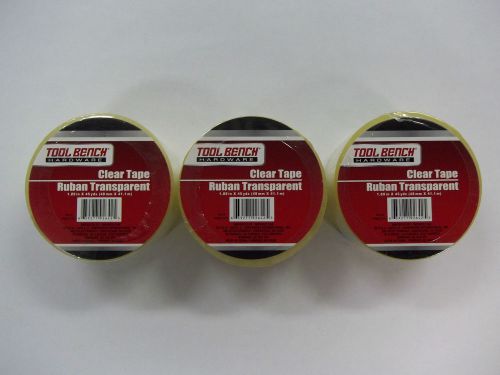 3 Rolls Clear Packing Tape 1.89in x 45yds New in Package Unopened Free Shipping