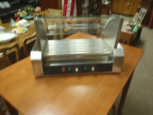 &#034;NEW&#034; ETON Commercial SS Hot Dog Roller R7 (ET-R2-7) with Glass Cover