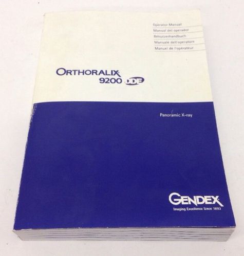 Gendex Orthoralix 9200 DDE Panoramic X-Ray Operator &amp; Service Manual Book Guide