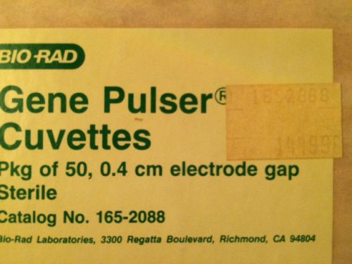 BioRad 165-2088, Gene Pulser Cuvettes, 0.4cm Electrode Gap, Sterile, Box of 50