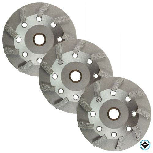 (3 PACK ) 4.5&#034; Turbo Concrete Grinding Cup Wheel 9 Segs Non-Threaded