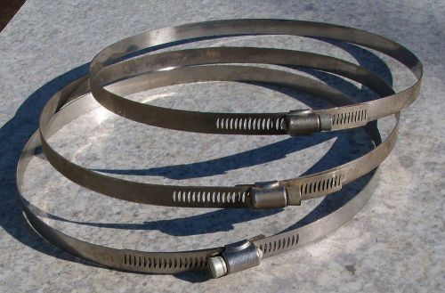3 vintage wittek sure tite 9-10&#034; 140p hose clamps stainless steel usa ca1950 nos for sale