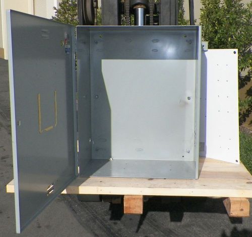 STEEL ELECTRICAL ENCLOSURE WITH MOUNTING PLATE.  24&#034; W X 30&#034;H X 13&#034; DP