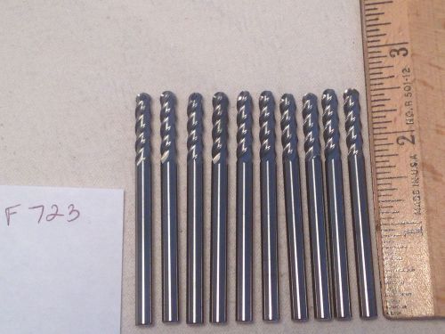 10 new 3/16&#034; shank carbide endmills. 4 flute. ball usa made.  {f723} for sale