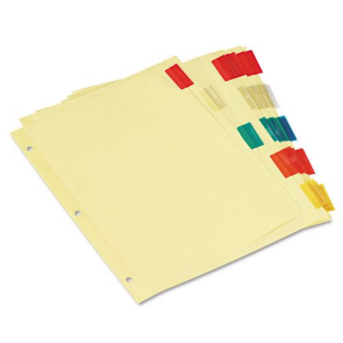 Economical insertable index, multicolor tabs, 5-tab, letter, buff, 6 sets/pack for sale