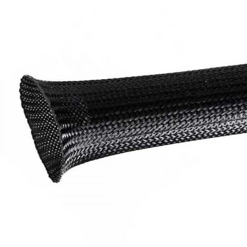 Techflex Clean Cut Expandable Braided Sleeving, Black, 1/8&#034; (63-0012) 10&#039;