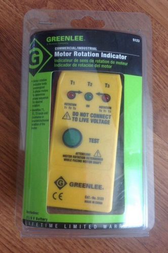 NEW GREENLEE 5123 Motor Rotation Indicator 3-phase Motors Commercial Industrial