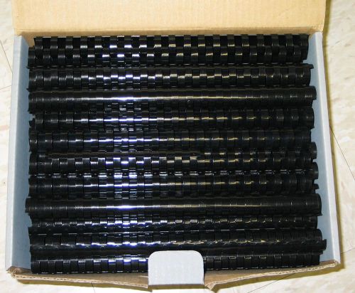 Lot of 100 3/4&#034; 19 ring wide back BLACK plastic bindings - comb binding systems