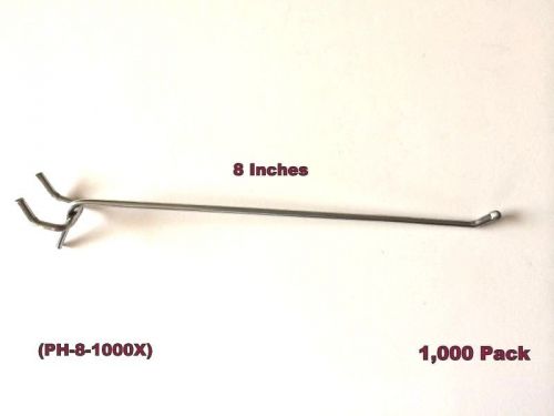 (1000 PACK) American Made 8 Inch Metal Hooks.For 1/8 &amp; 1/4&#034; Pegboard or Slatwall