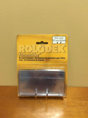 50 Rolodex Necessities Card Protectors Transparent Clear  2 1/4&#034; x 4&#034;