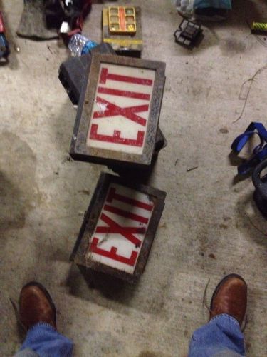 Vintage EXIT Sign Light. 1-Sided. Reverse Painted on Glass.7987