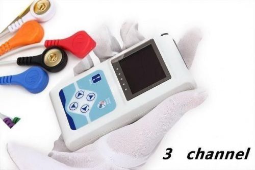 CE ,3 Channel ECG HOLTER ECG/EKG Holter System,24h recording monitor,Software