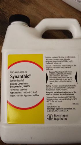 Synanthic Drench Wormer Cattle Sheep Parasite 1000ml