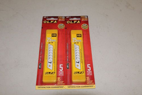 Lot of 2 olfa hb-5b pro25mm heavy duty snap off replacement blades #5008 for sale