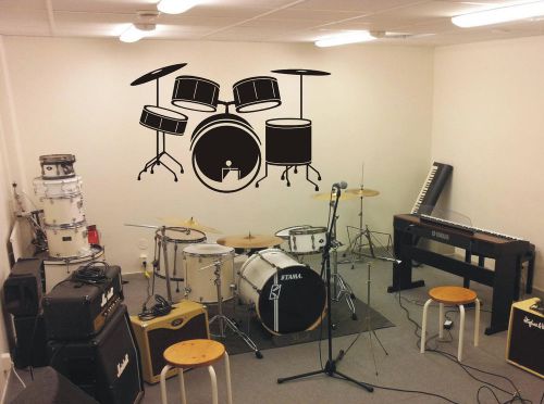 boring drum set vinyl wall art decal sticker bedroom drawing room #02