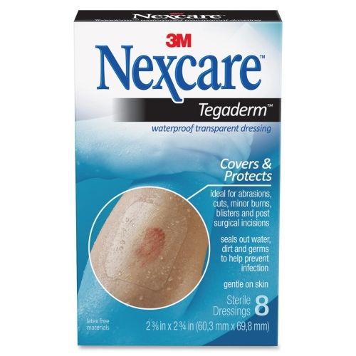 Nexcare Tegaderm Transparent Sterile Dressing -2.38&#034;x2.75&#034; - 8/Box  - MMMH1624