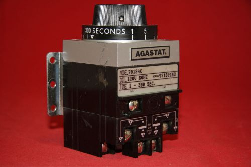 Agastat 7012AK Timing Delay Relay 120V 60Hz Coil 1 - 300 Seconds Timer 120VAC