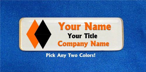 Diamonds Two Colors Custom Personalized Name Tag Badge ID Business Sales Store