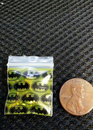 Batman baggies 1.5 x 1.5&#034; Apple mini ziplock  bags 100  per package