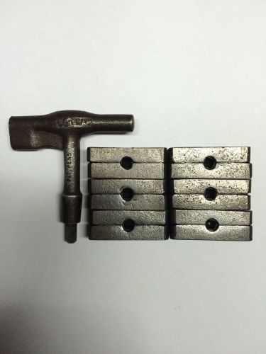 Letterpress lock-up quoins (6) with key wickersham for sale