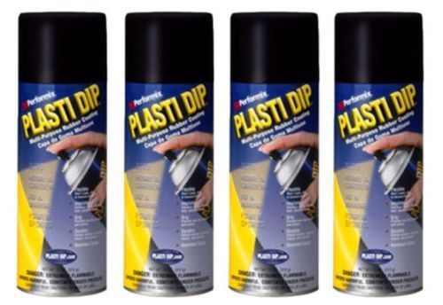 Performix Plasti Dip Matte Black 4 Pack Rubber Coating Spray 11oz Aerosol Cans