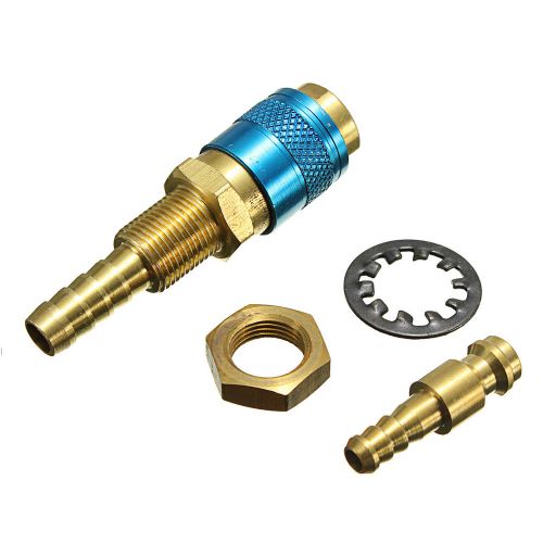 1 set Gas &amp; water Quick Connector Fitting Hose For Tig Welder / Torch Blue