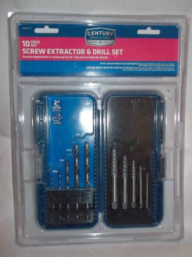Century Drill and Tool  10 Piece Screw Extractor And Drill Set Brand New