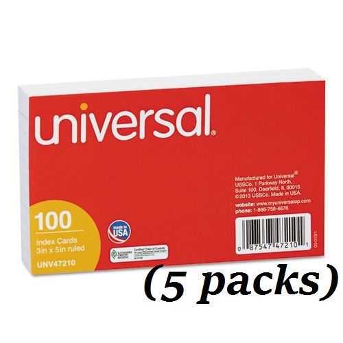 Universal 3x5 Index Cards (500 cards total)