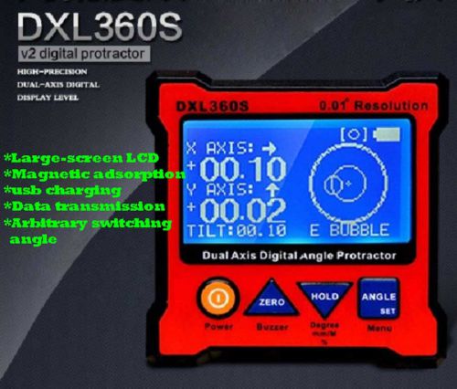 DXL360S+GRAVITY 2 in 1 Dual Axis Digital Angle Protractor Inclinometer 0.01°