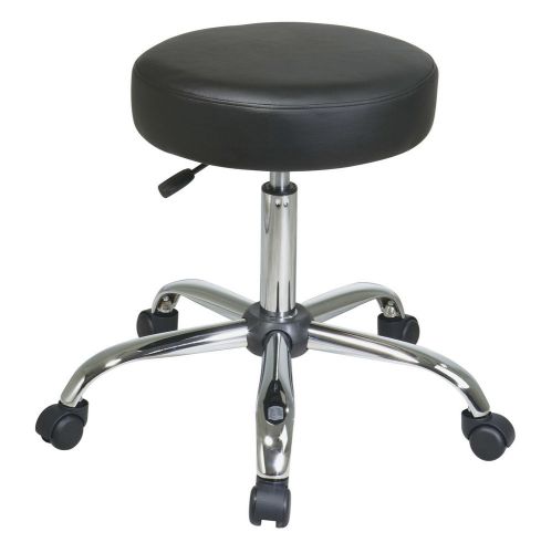 Office Star Products Chrome Finish Backless Drafting Chair with Vinyl Seat