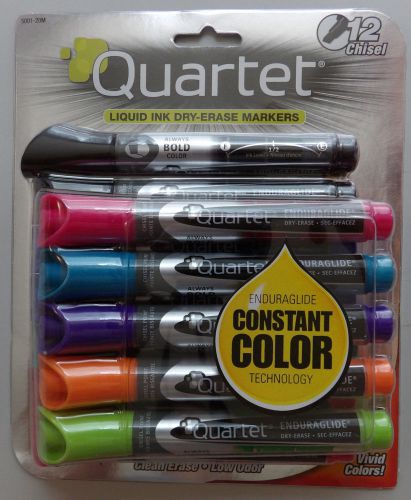 Quartet 12 Pack Enduraglide Dry-Erase Markers Assorted Colors Chisel Tip NIP OS1