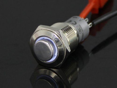16mm Momentary Metal Illuminated Push Button - White LED DIY Maker Seeed BOOOLE